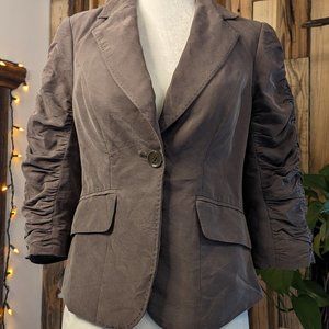 THE LIMITED | Ruched Sleeves Gray Blazer